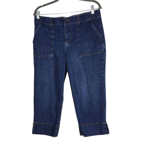 Gloria Vanderbilt Capri Jeans Size 8 Dark Wash Capri Denim - Picture 1 of 9